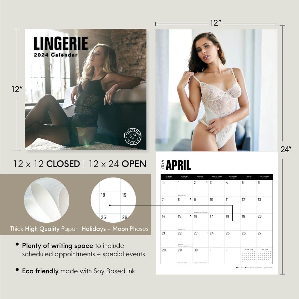 Lingerie 2024 Wall Calendar Eighth Alternate Image width=&quot;1000&quot; height=&quot;1000&quot;