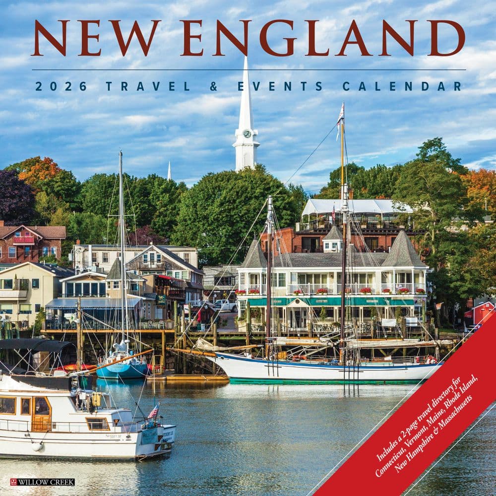New England Travel and Events 2026 Wall Calendar Main Image