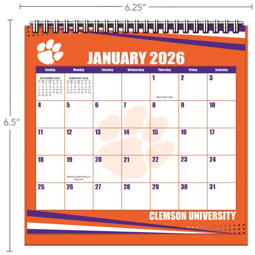 Clemson Tigers 2026 Easel Desk Calendar Third Alternate Image