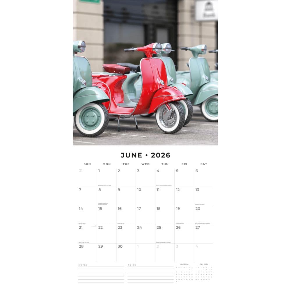 Scooters 2026 Wall Calendar Second Alternate Image