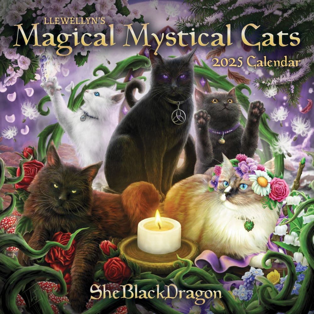 Magical Mystical Cats 2025 Wall Calendar - Calendars.com