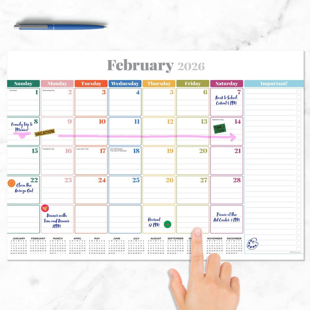 Colors of the Rainbow 2026 Desk Pad First Alternate Image