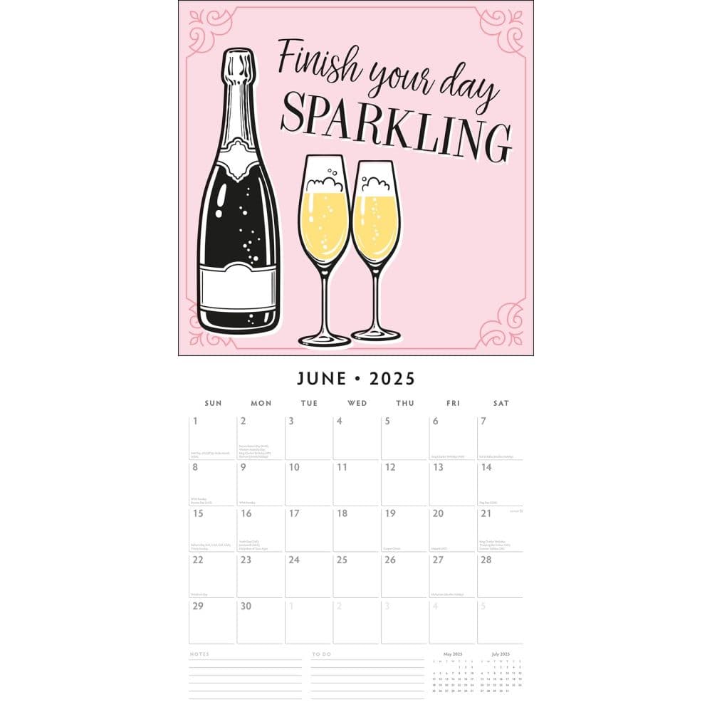 Prosecco Time 2025 Wall Calendar Alt2