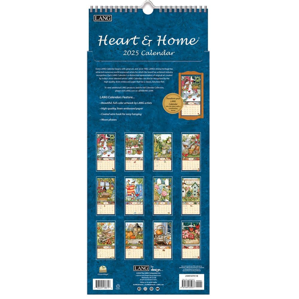 Heart and Home 2025 Vertical Wall Calendar by Susan Winget_ALT3