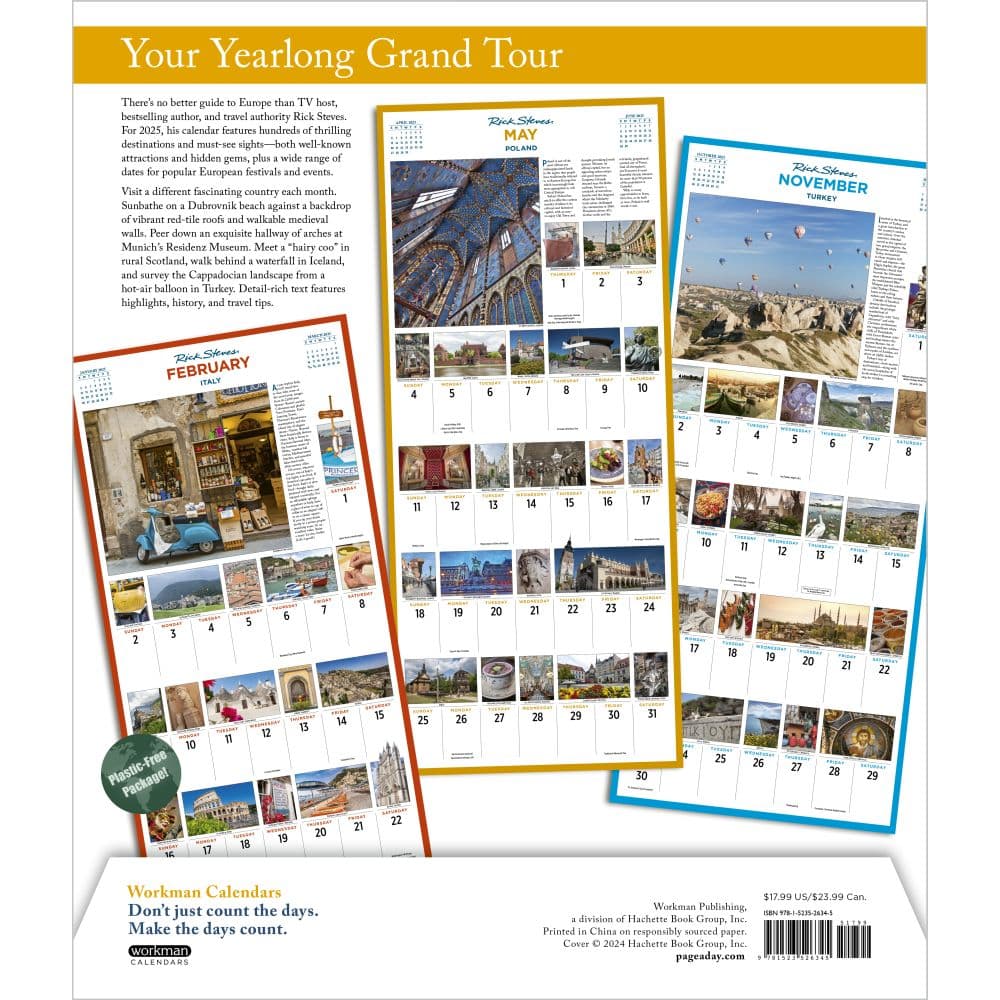 Europe Rick Steves 2025 Wall Calendar Fourth Alternate Image width="1000" height="1000"