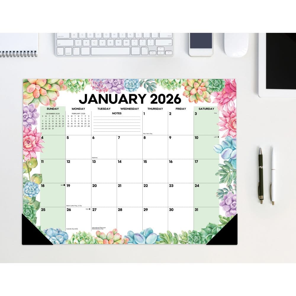 Succelents Academic 2026 Monthly Desk Pad Main Image