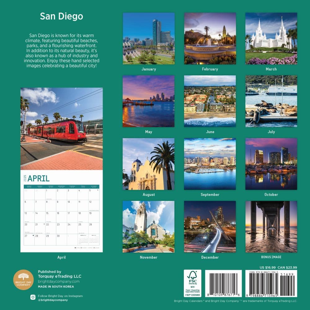 San Diego 2025 Wall Calendar First Alternate Image width="1000" height="1000"