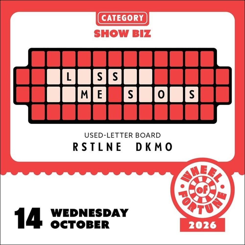 Wheel of Fortune 2026 Desk Calendar Sixth Alternate Image