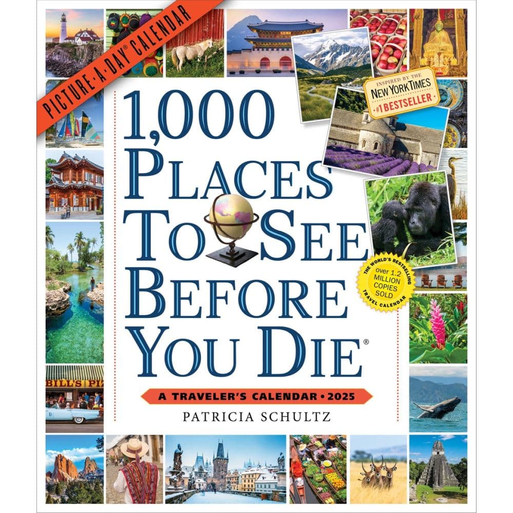 1000 Places To See 2025 Wall Calendar Main Image