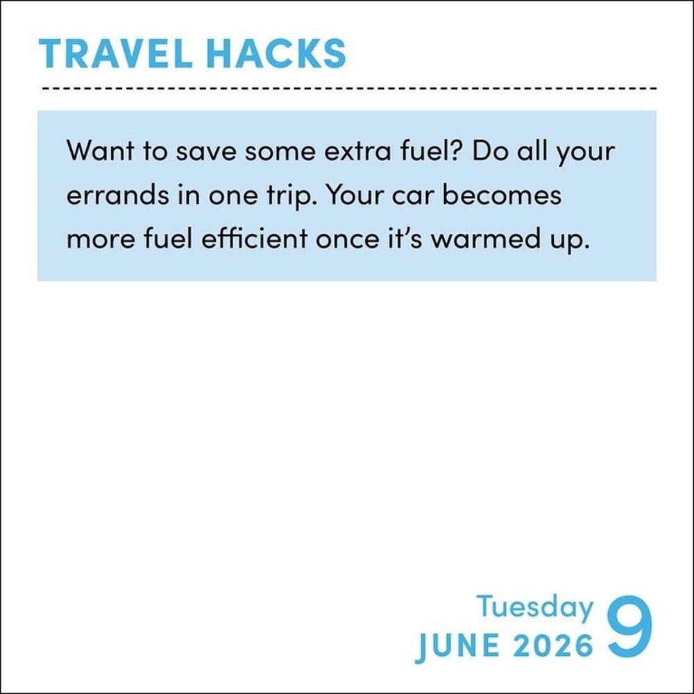 Travel Hacks 2026 Desk Calendar Third Alternate Image