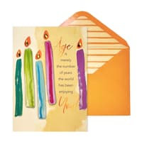 image Birthday Wishes Card with Vibrant Candles and Gem Embellishments