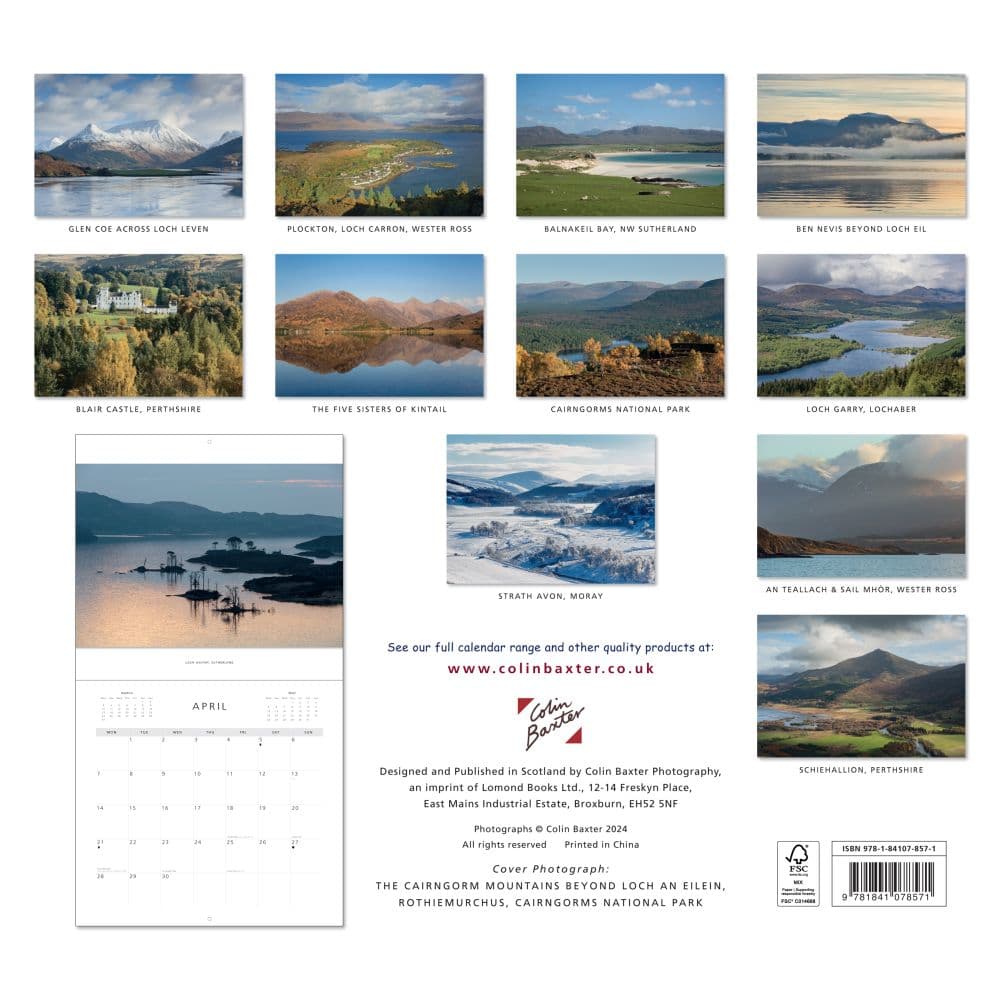 Scottish Highlands 2025 Wall Calendar