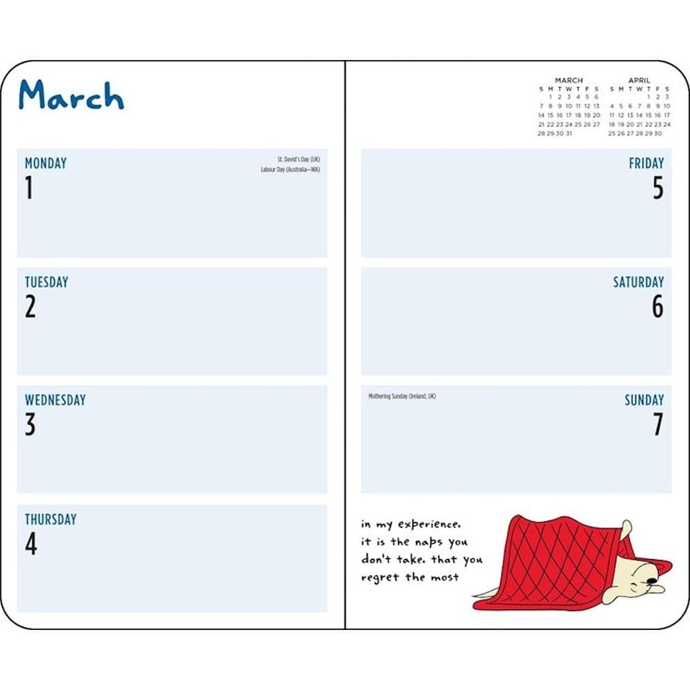Thoughts of Dog 2027 Weekly Planner Fourth Alternate Image
