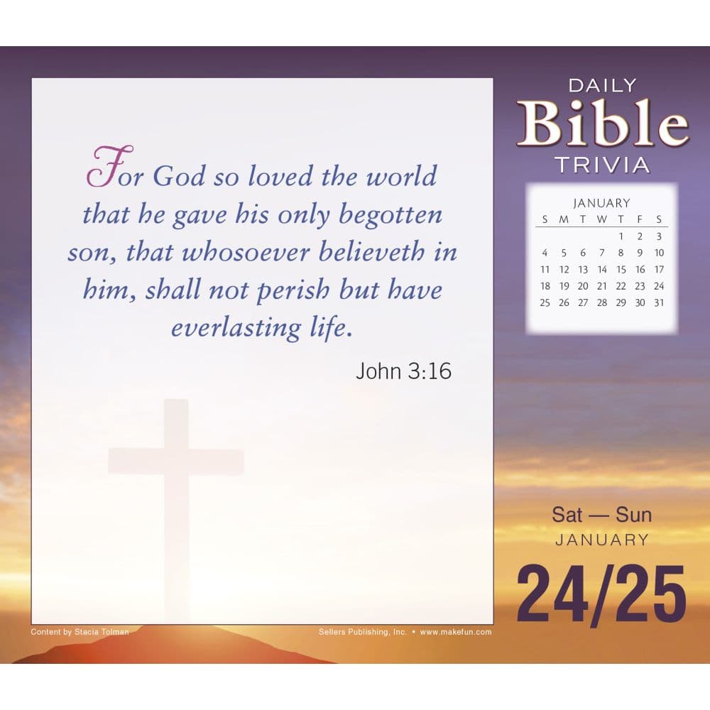 Brain Busting Bible Trivia 2026 Desk Calendar Third Alternate Image