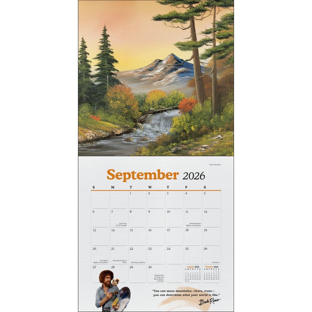 Bob Ross 2026 Wall Calendar Fourth Alternate Image