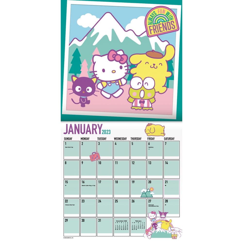 Sanrio January 2023 Calendar Printable Word Searches