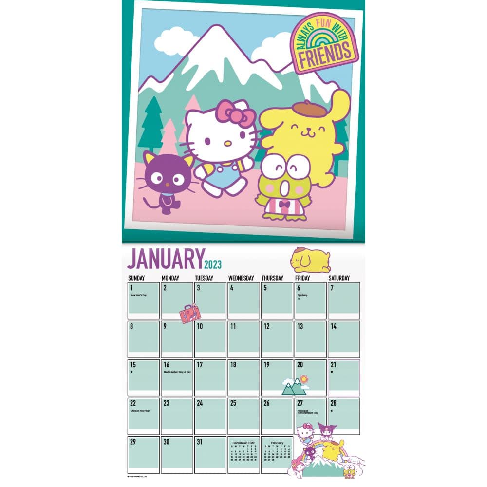 Sanrio January 2023 Calendar - Printable Word Searches