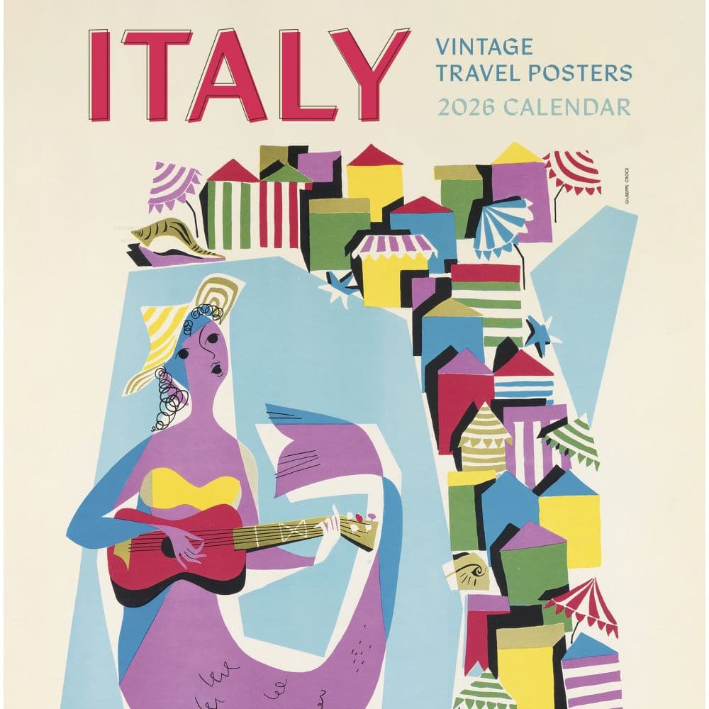 Italy Vintage Travel Posters 2026 Wall Calendar Main Product Image