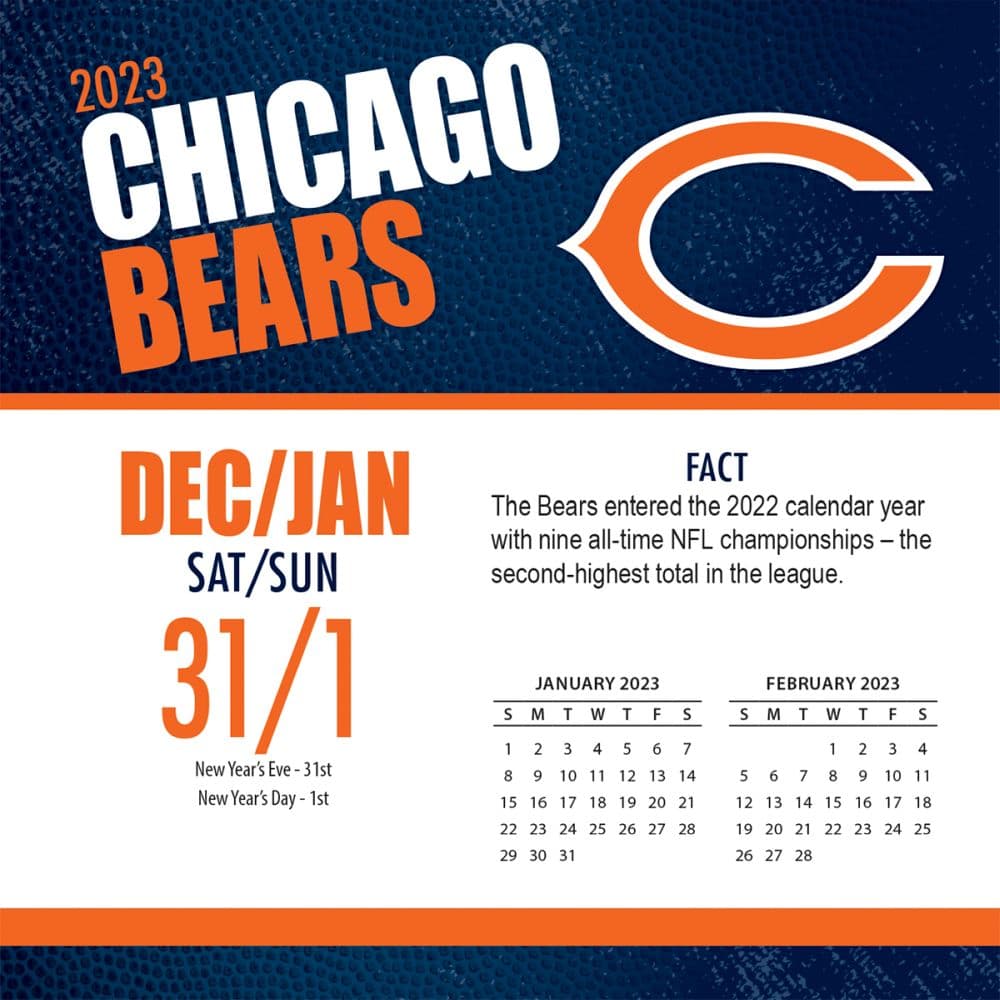 Chicago Bears 2023 Desk Calendar - Calendars.com