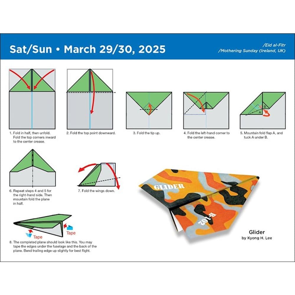 Paper Airplane 2025 Desk Calendar