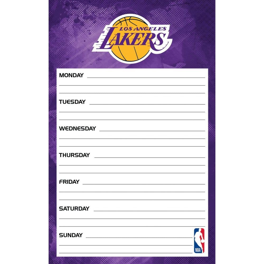 NBA Los Angeles Lakers 2021 Weekly Planner