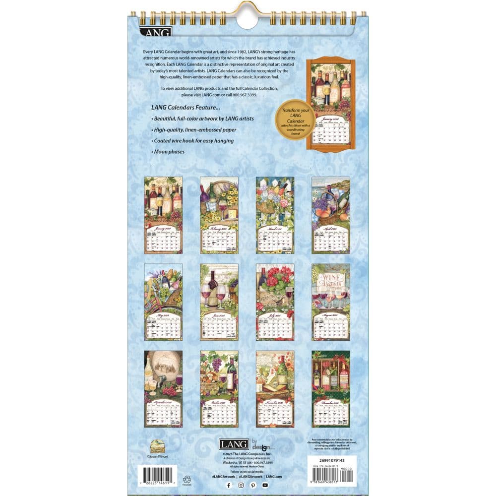 Wine Country 2026 Vertical Wall Calendar_ALT2