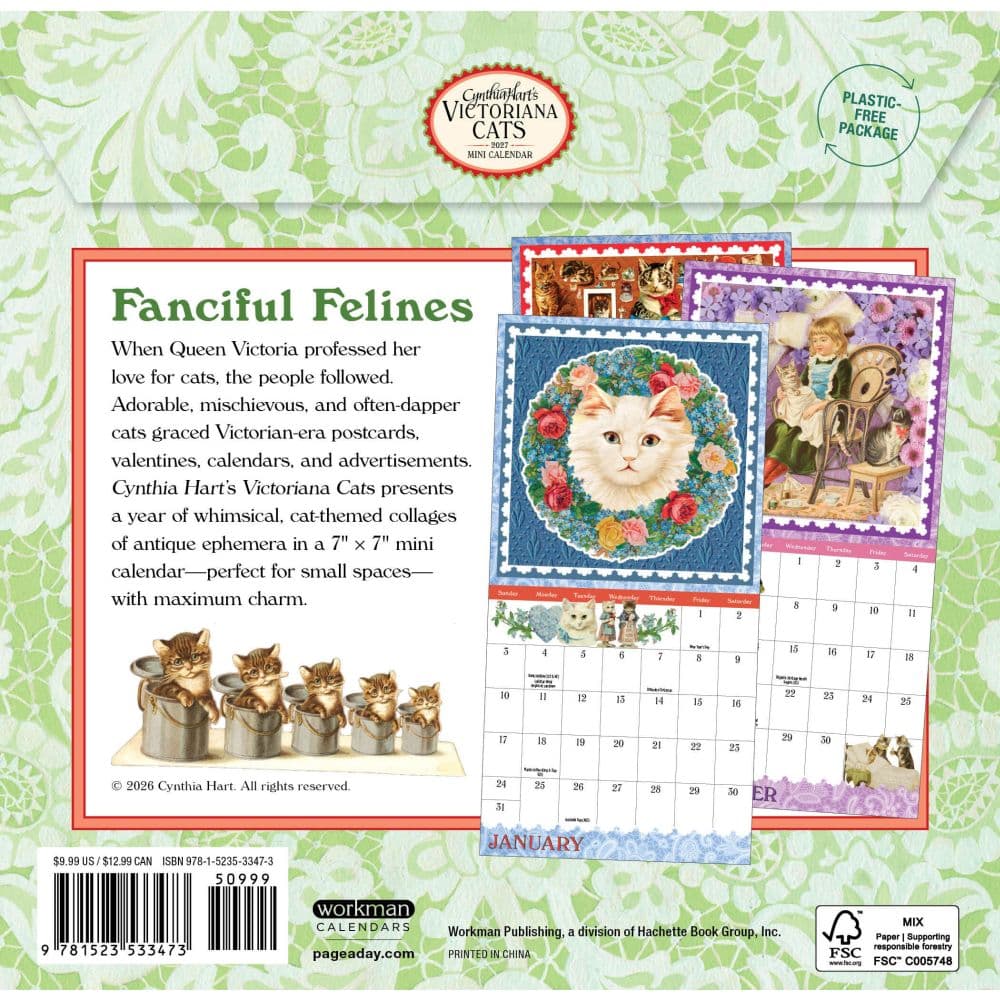 Cynthia Harts Victoriana Cats 2027 Mini Wall Calendar First Alternate Image
