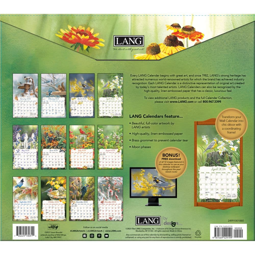 Songbirds 2024 Wall Calendar