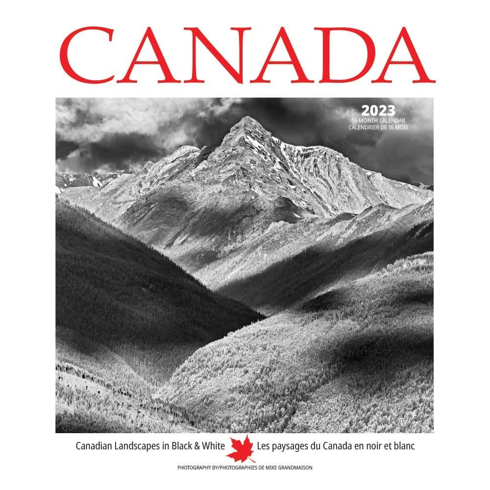 Canada Black and White 2023 Wall Calendar