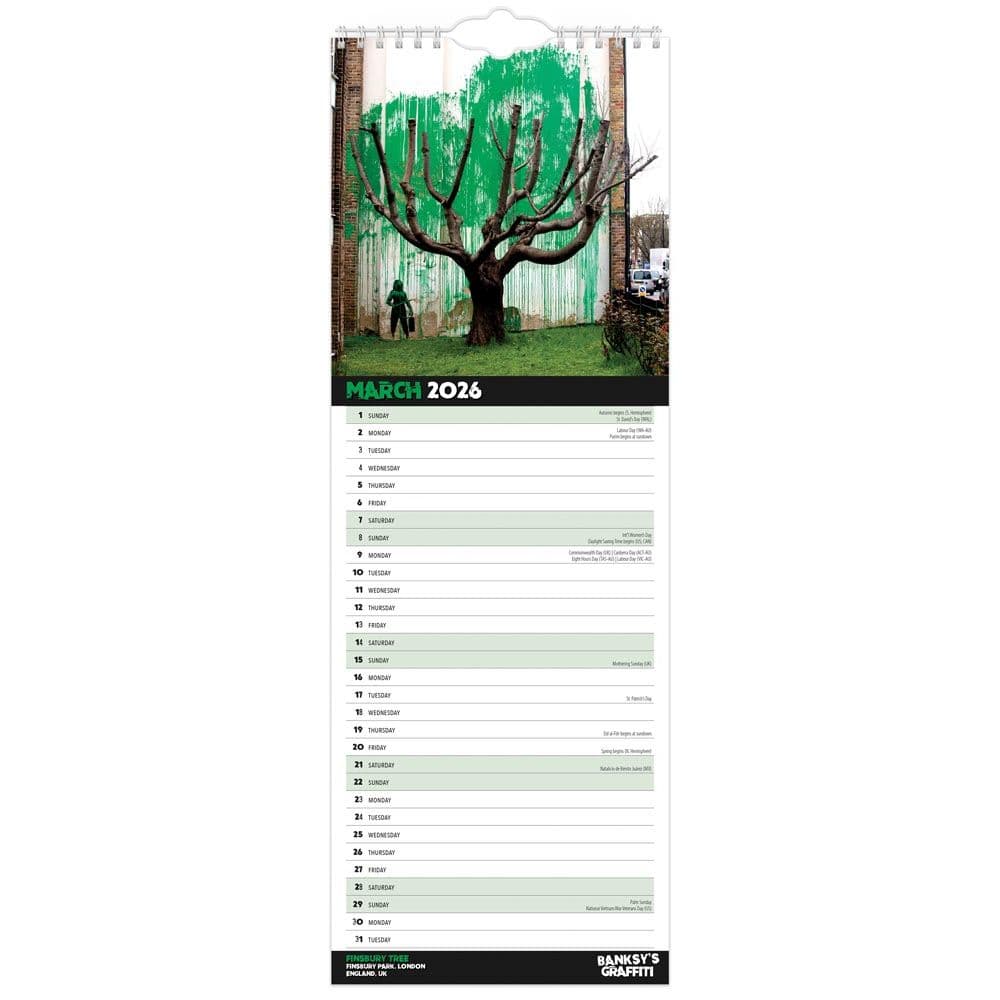Banksy Graffiti 2026 Vertical Wall Calendar Second Alternate Image