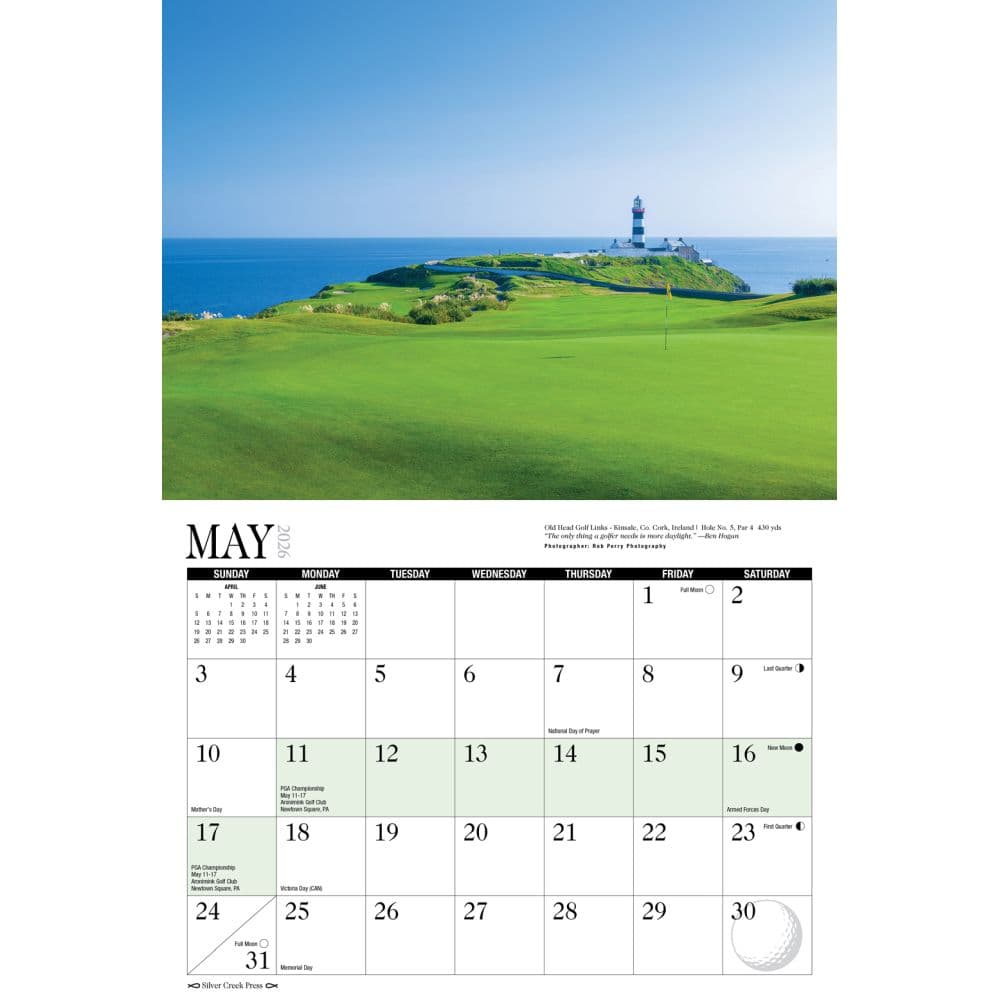 Golf 2026 Wall Calendar Second Alternate Image