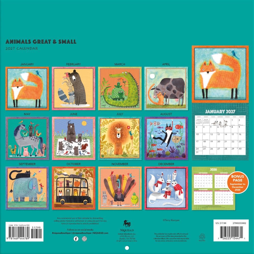 Animals Great and Small 2027 Wall Calendar First Alternate Image