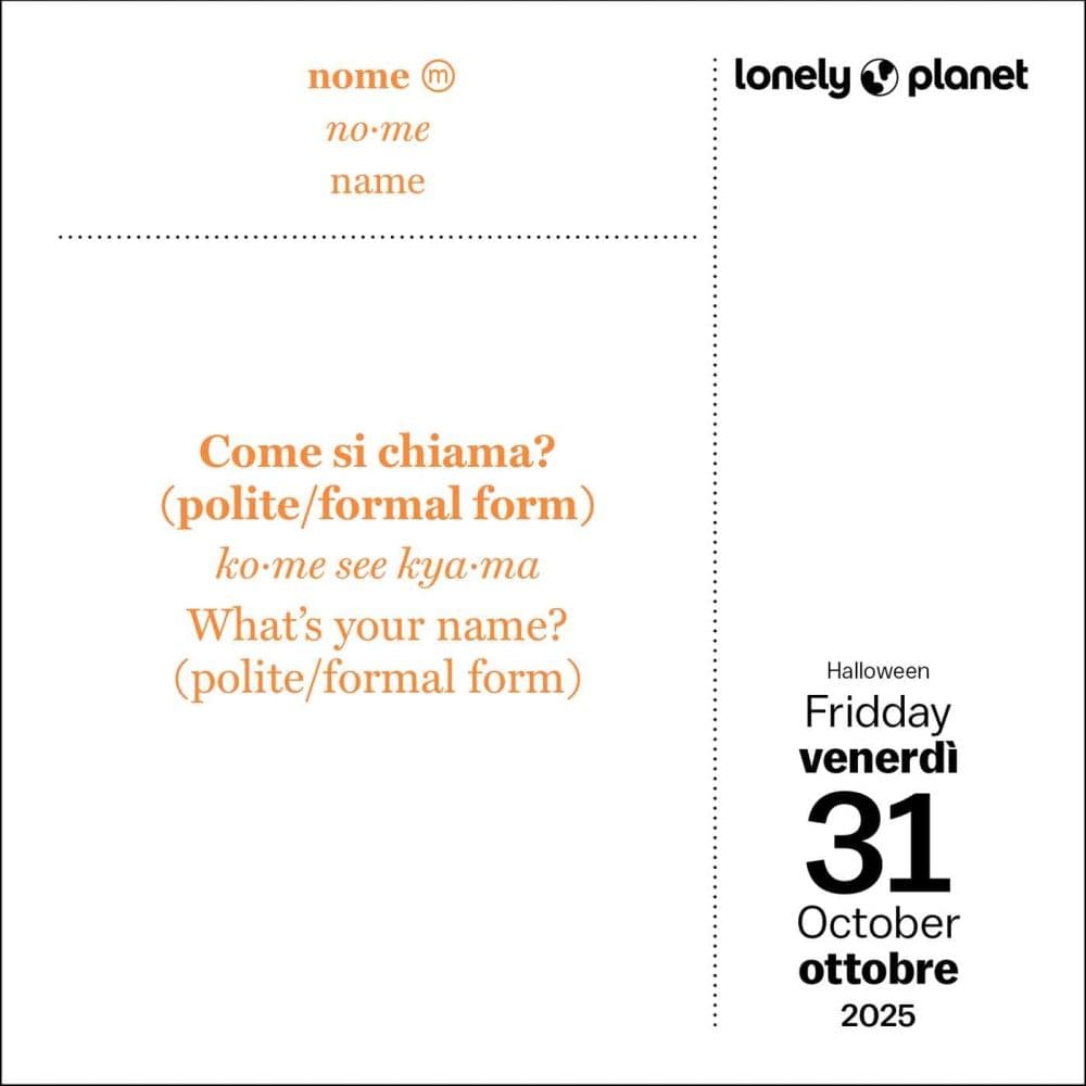 Lonely Planet Italian 2025 Desk Calendar Fourth Alternate Image