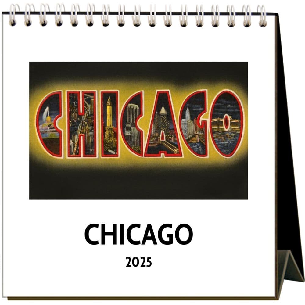 Nostalgic Chicago 2025 Easel Desk Calendar