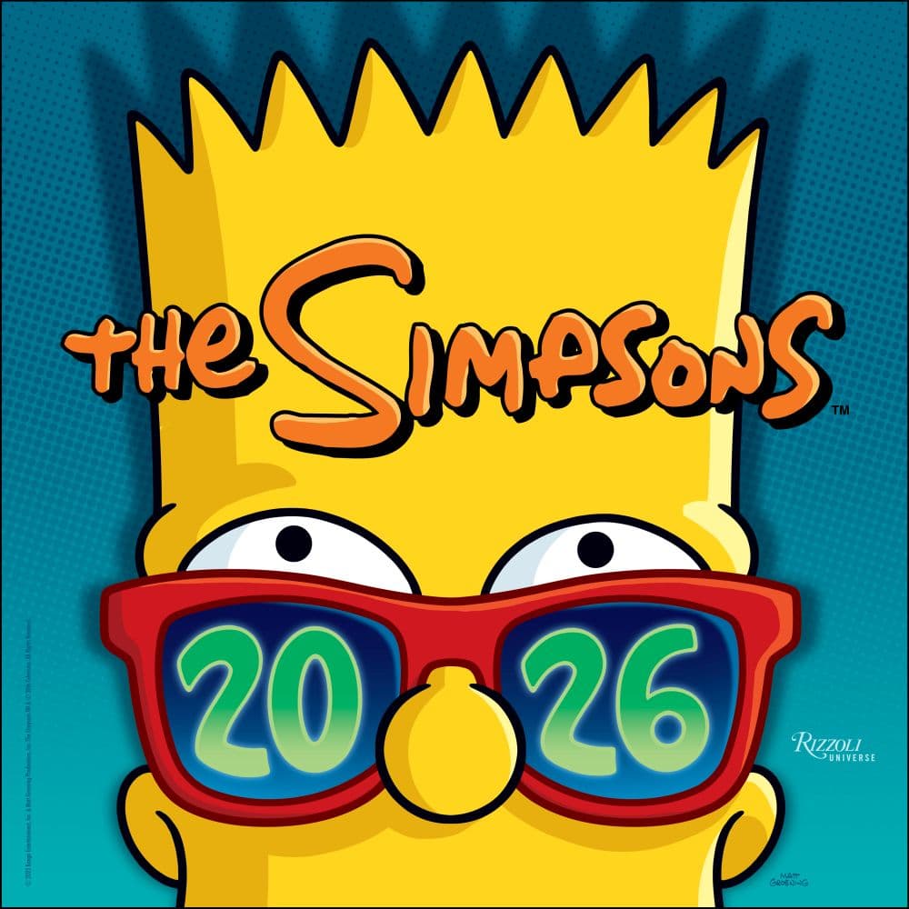 Simpsons 2026 Wall Calendar Main Image