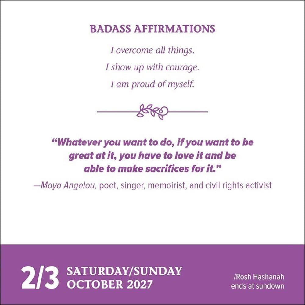 Badass Affirmations 2027 Desk Calendar Fifth Alternate Image