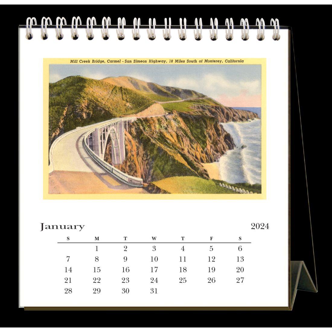 Carmel Nostalgic 2024 Easel Desk Calendar