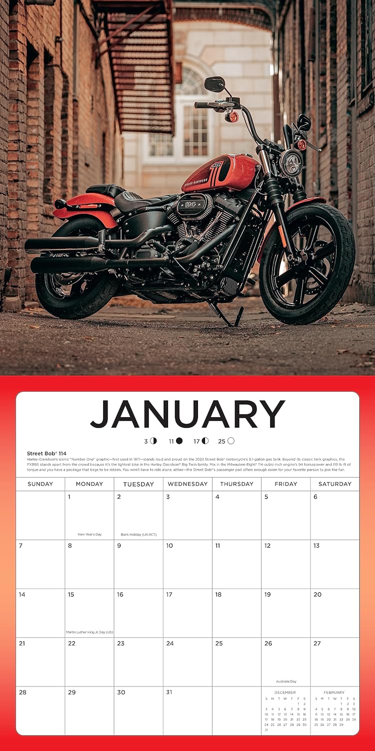 Harley Davidson 2024 Wall Calendar January