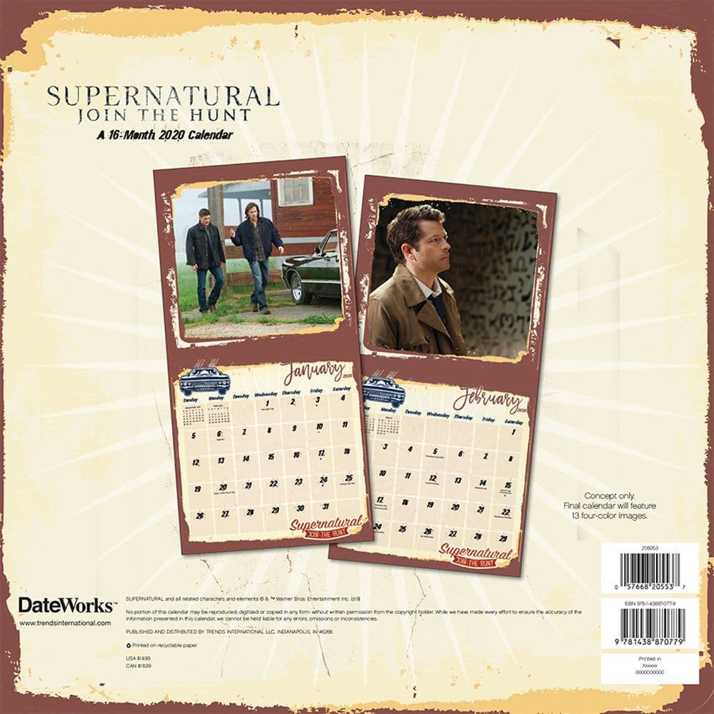 Supernatural Wall Calendar