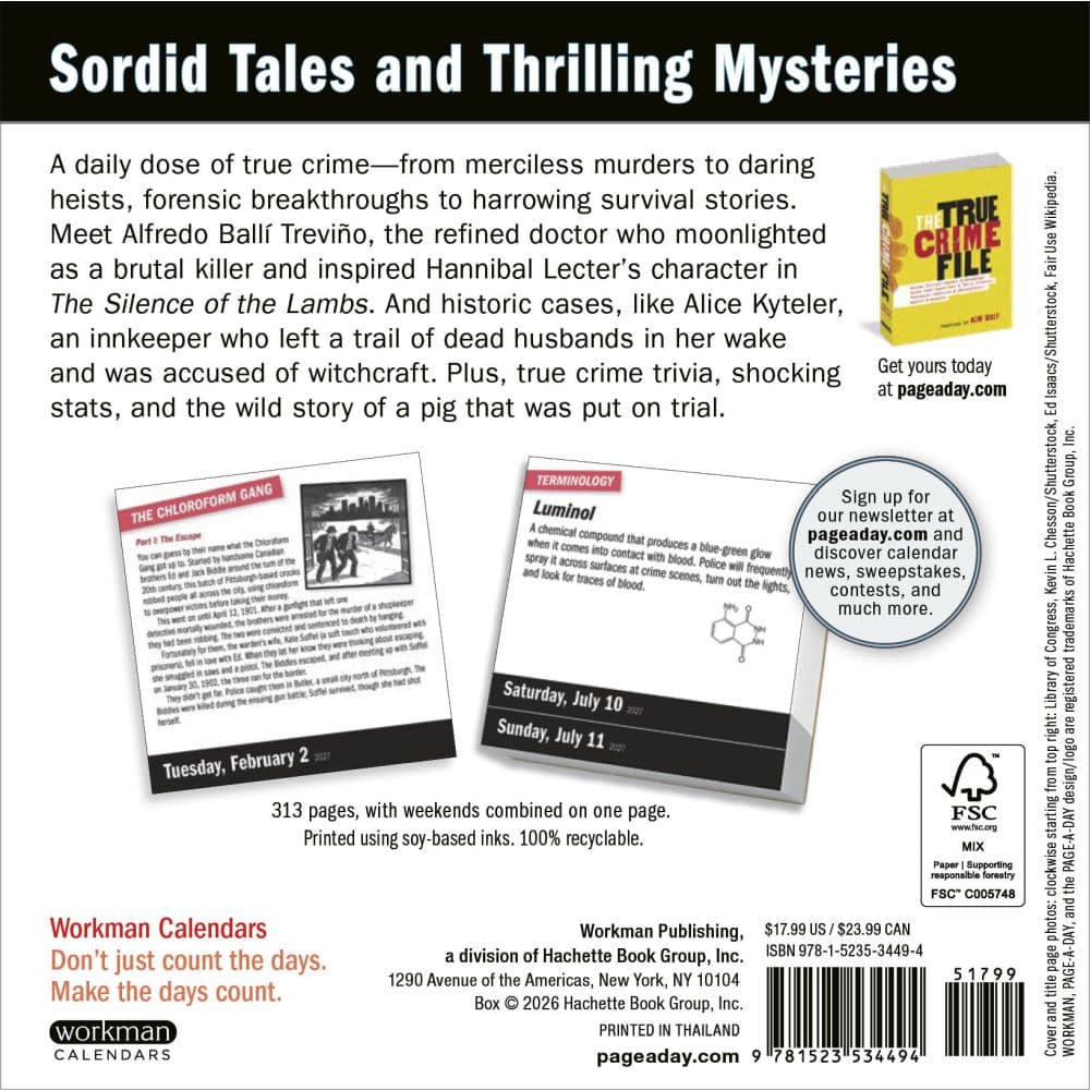 Year of True Crime 2027 Page-A-Day Desk Calendar First Alternate Image