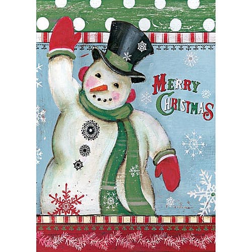 Merry Snowman Outdoor Flag-Large - 28 x 40 Main Image