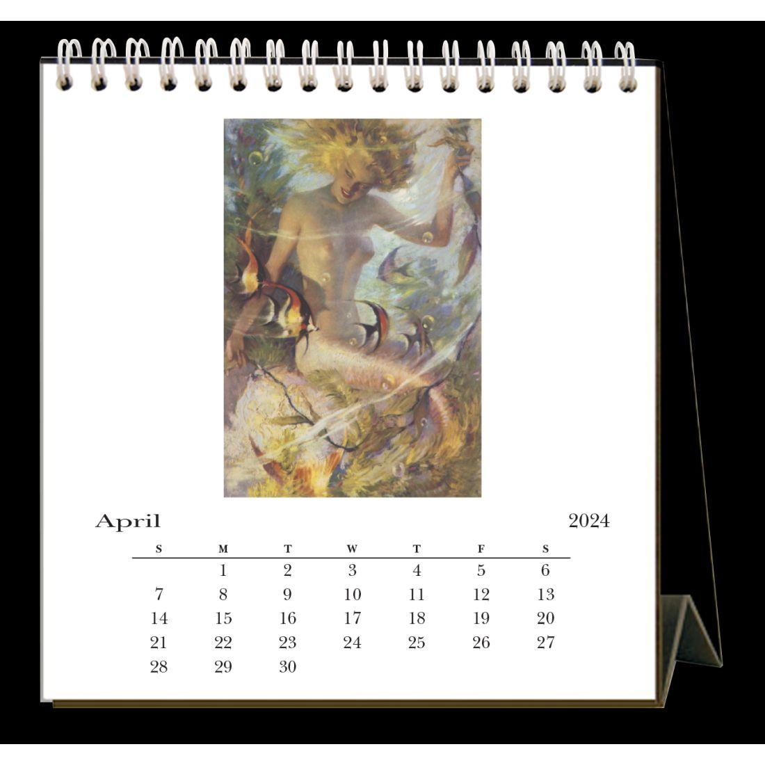 Mermaids 2024 Easel Desk Calendar
