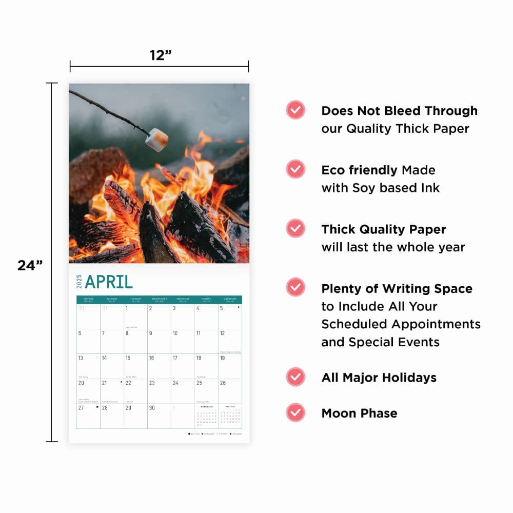 Camping 2025 Wall Calendar Fourth Alternate Image width="1000" height="1000"