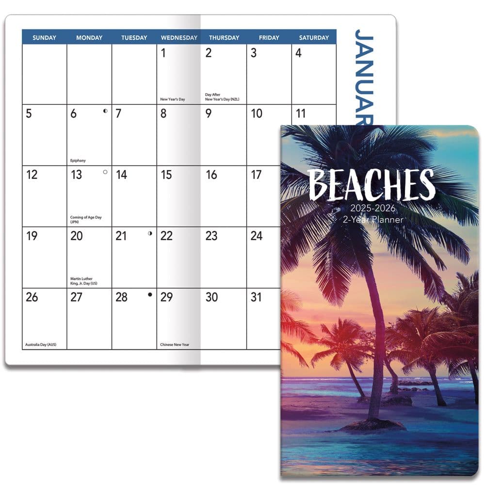 Beaches 2 Year 2025 Pocket Planner Fourth Alternate Image width="1000" height="1000"