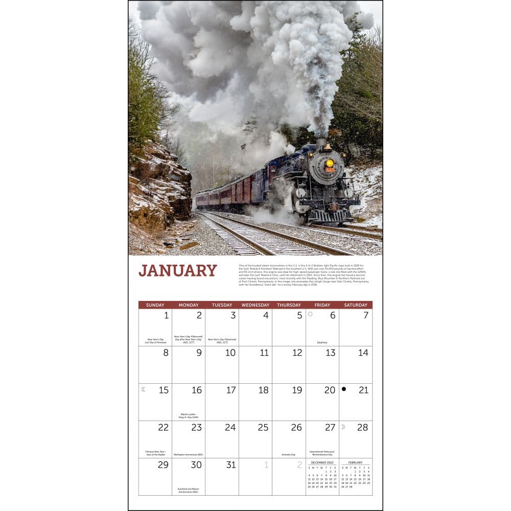 Steam Trains 2023 Calendar - Calendars.com