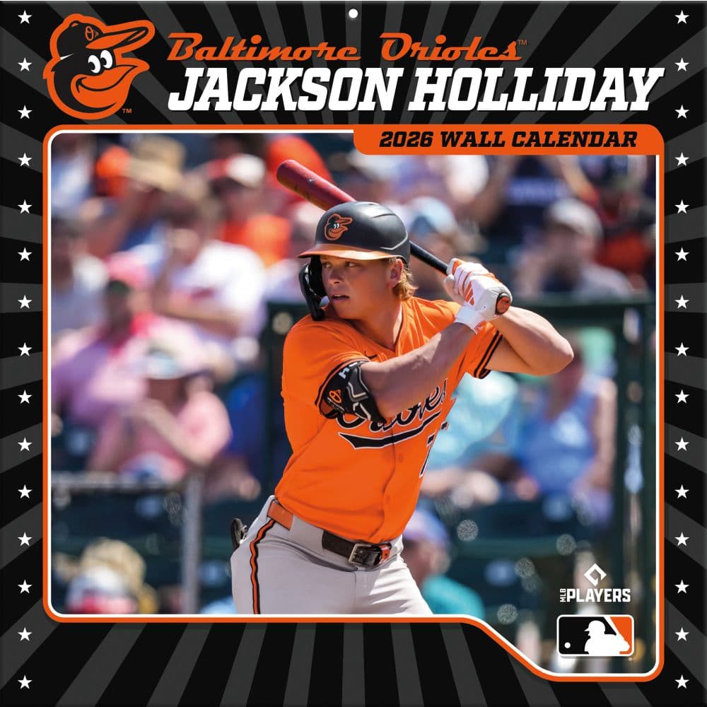 MLB Baltimore Orioles Jackson Holliday 2026 Wall Calendar Main Product Image