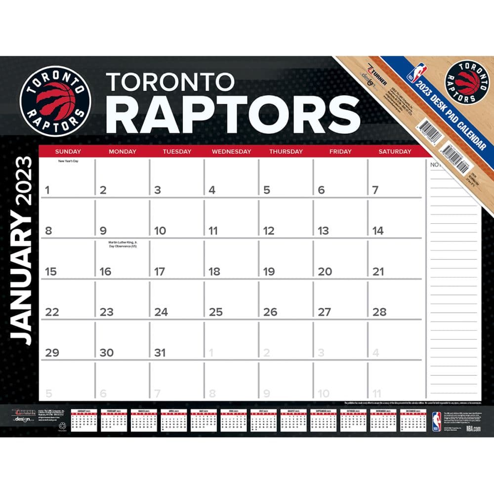 Turner Sports NBA Toronto Raptors 2023 Desk Pad