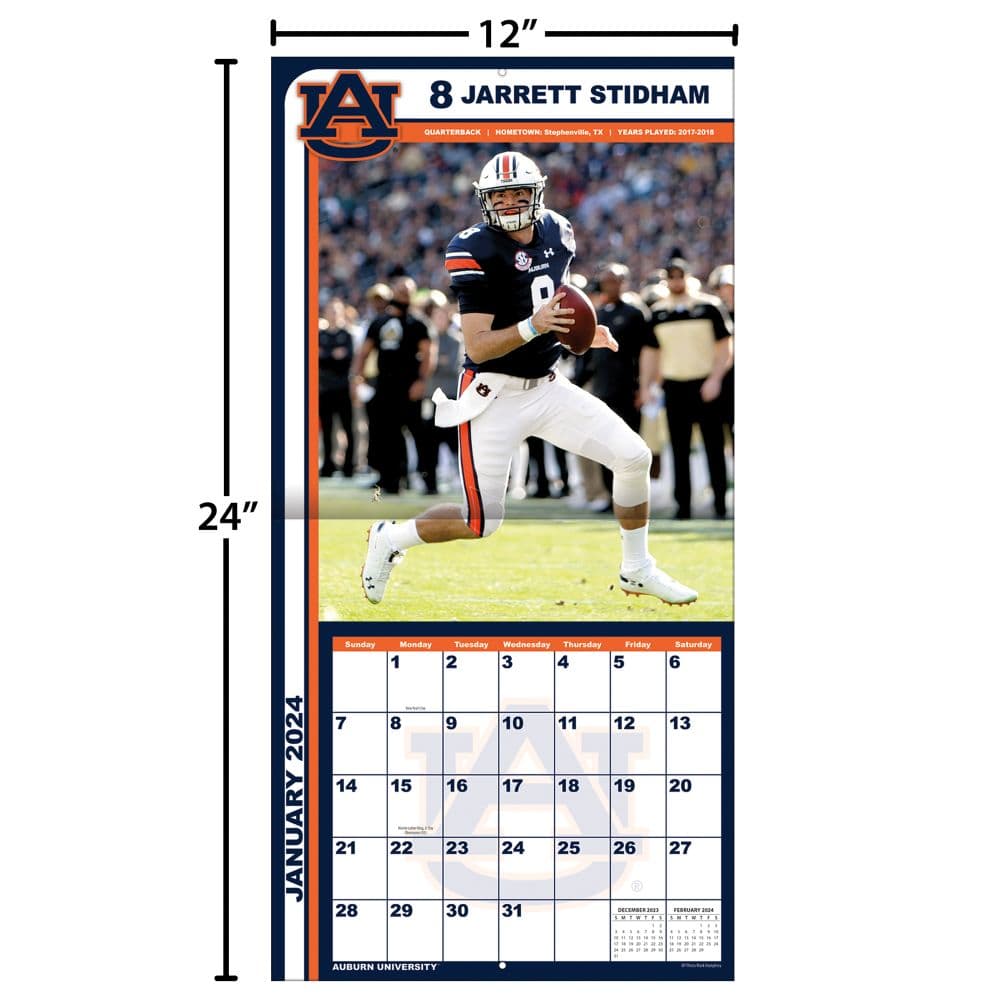 Auburn Tigers 2024 Wall Calendar Third Alternate Image width=&quot;1000&quot; height=&quot;1000&quot;