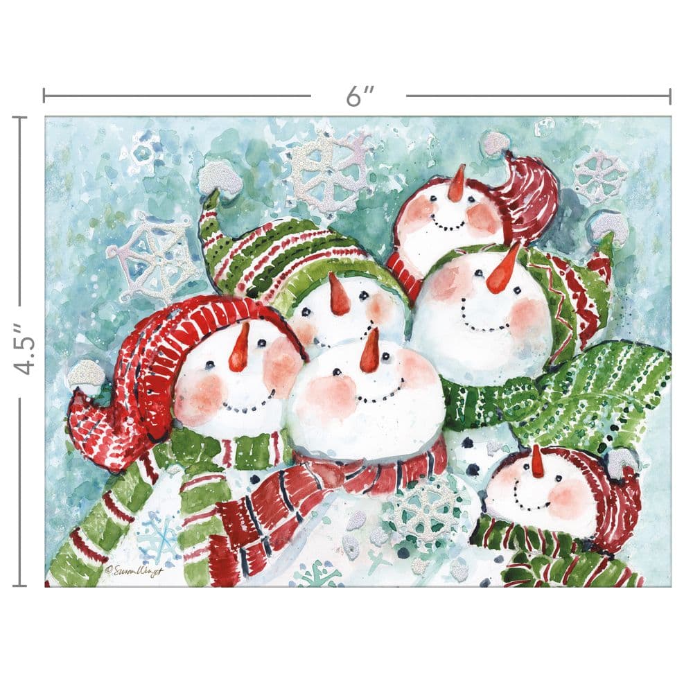 Snowman Gathering Classic Christmas Cards Alt5