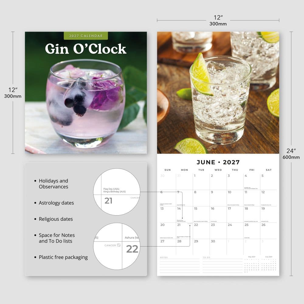 Gin O'Clock 2027 Wall Calendar Third Alternate Image